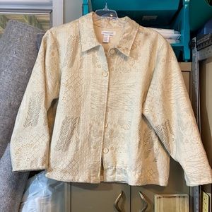 Beautiful winter cream brocade blazer!  Coldwater creek size 2x.